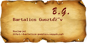 Bartalics Gusztáv névjegykártya